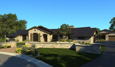3D rendering of exterior of custom homes in Castle Rock, Colorado